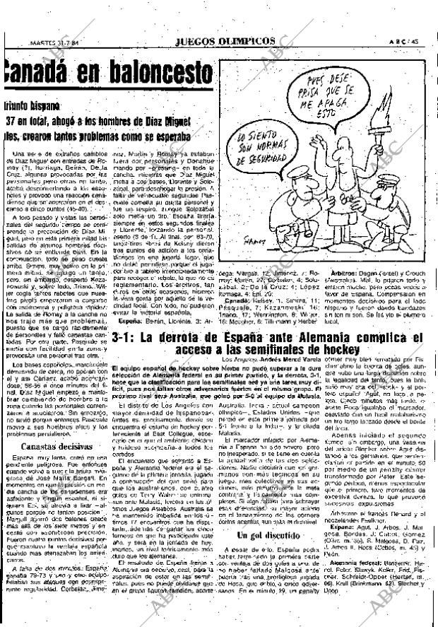 ABC MADRID 31-07-1984 página 45