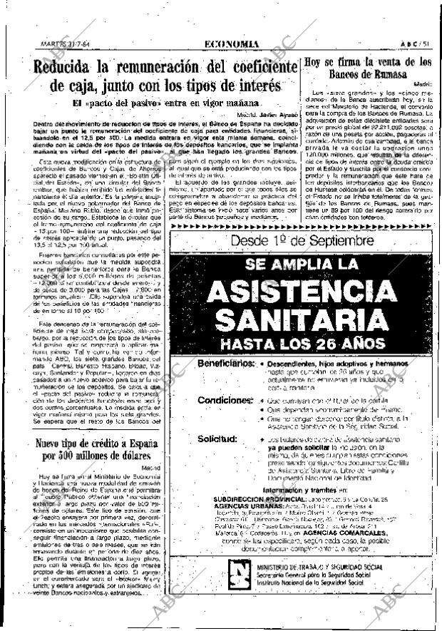 ABC MADRID 31-07-1984 página 51