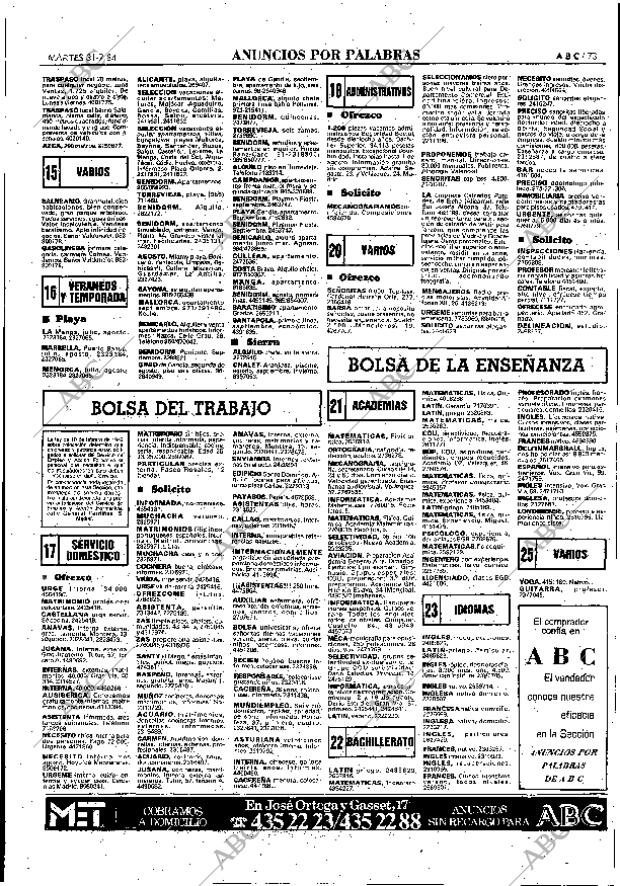 ABC MADRID 31-07-1984 página 73