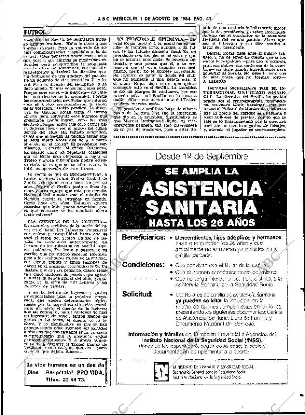 ABC SEVILLA 01-08-1984 página 41