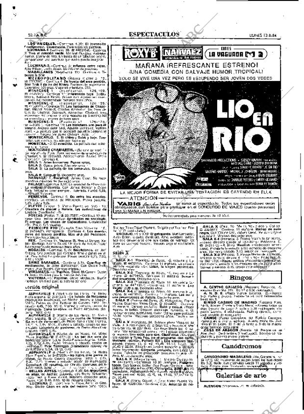 ABC MADRID 13-08-1984 página 52