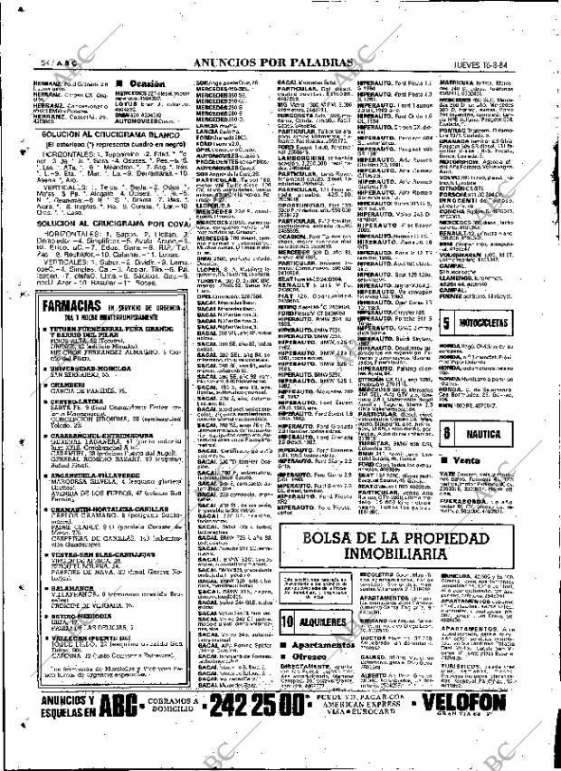 ABC MADRID 16-08-1984 página 54