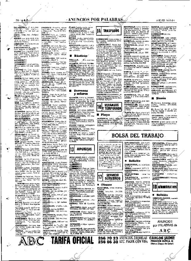 ABC MADRID 16-08-1984 página 58