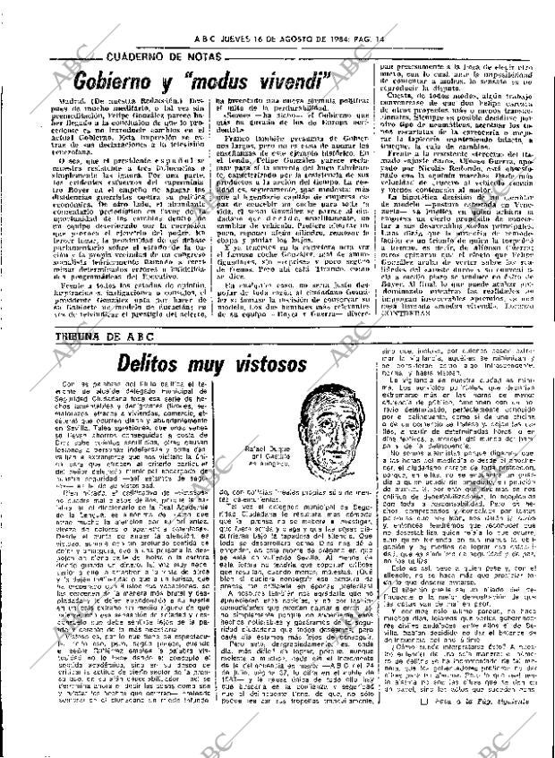 ABC SEVILLA 16-08-1984 página 14