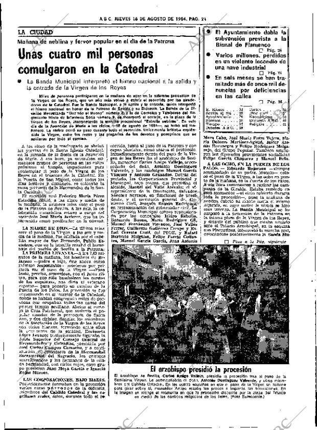 ABC SEVILLA 16-08-1984 página 21