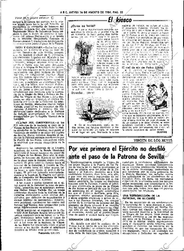 ABC SEVILLA 16-08-1984 página 22