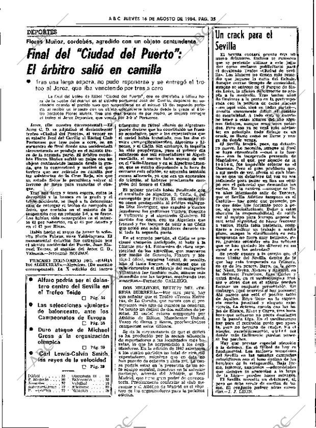 ABC SEVILLA 16-08-1984 página 35