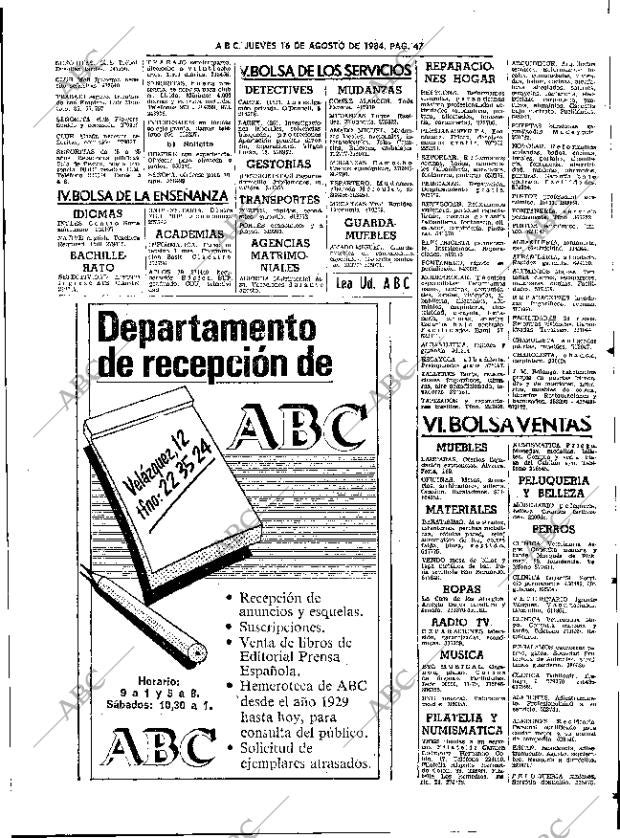 ABC SEVILLA 16-08-1984 página 47