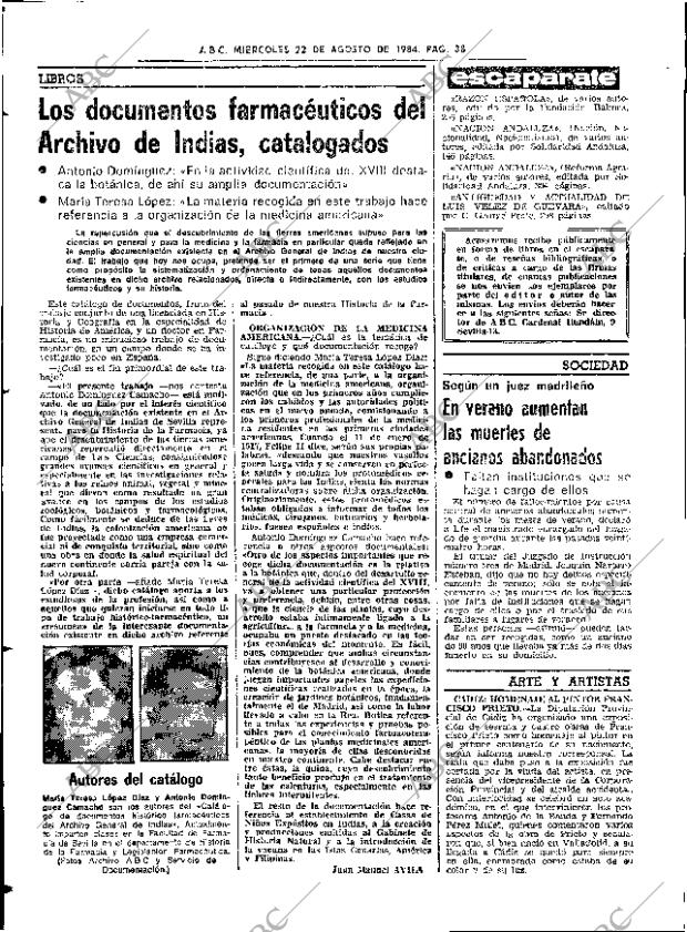 ABC SEVILLA 22-08-1984 página 38