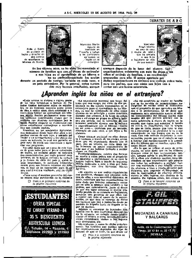 ABC SEVILLA 22-08-1984 página 39
