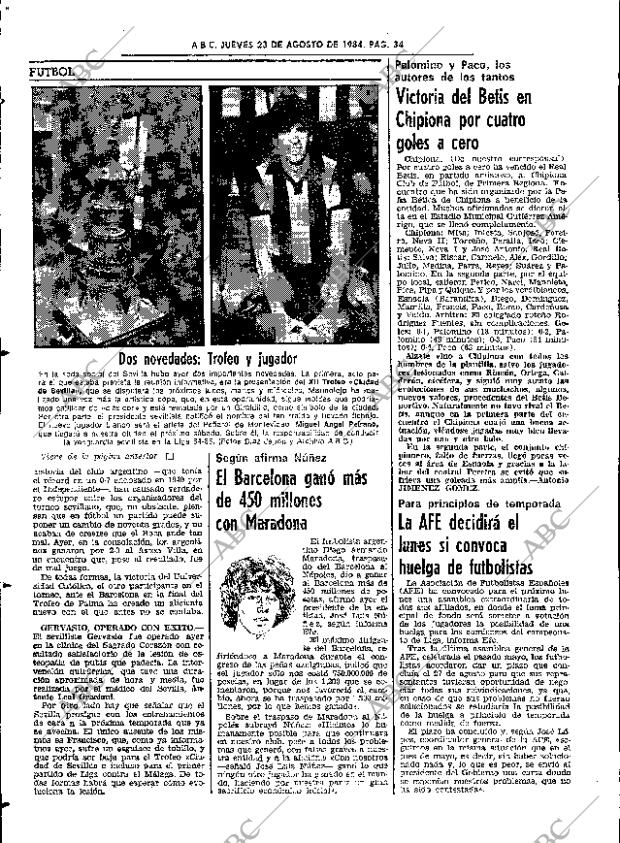 ABC SEVILLA 23-08-1984 página 34