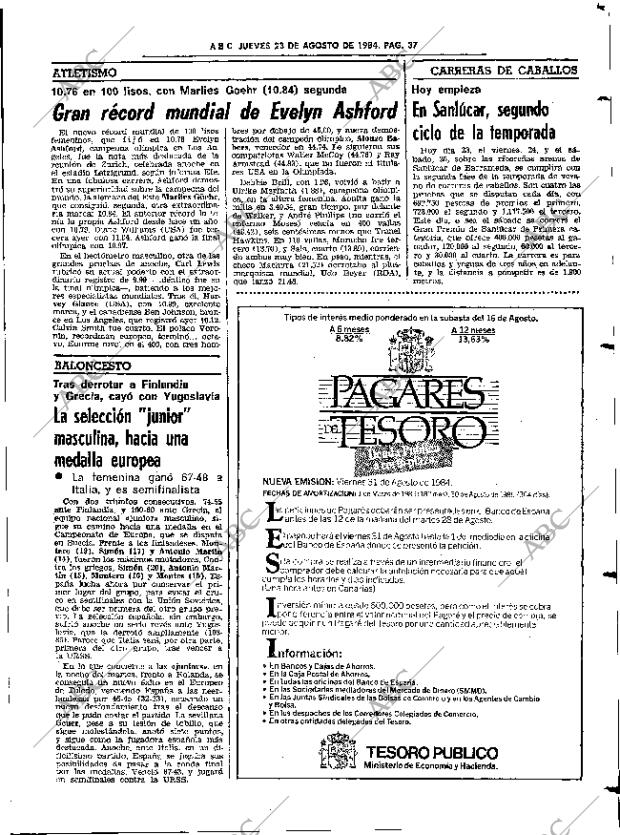 ABC SEVILLA 23-08-1984 página 37