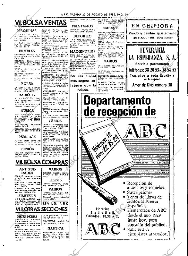 ABC SEVILLA 25-08-1984 página 56