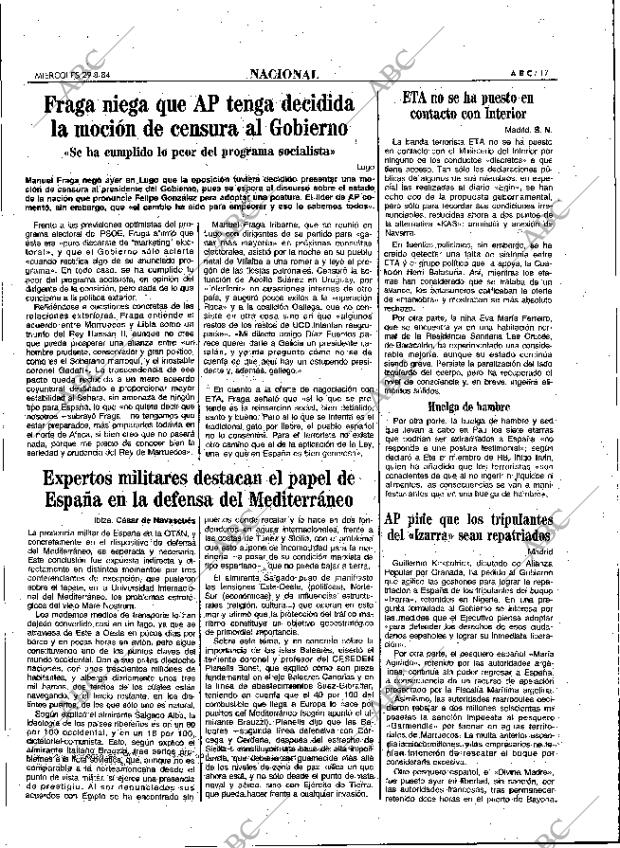 ABC MADRID 29-08-1984 página 17