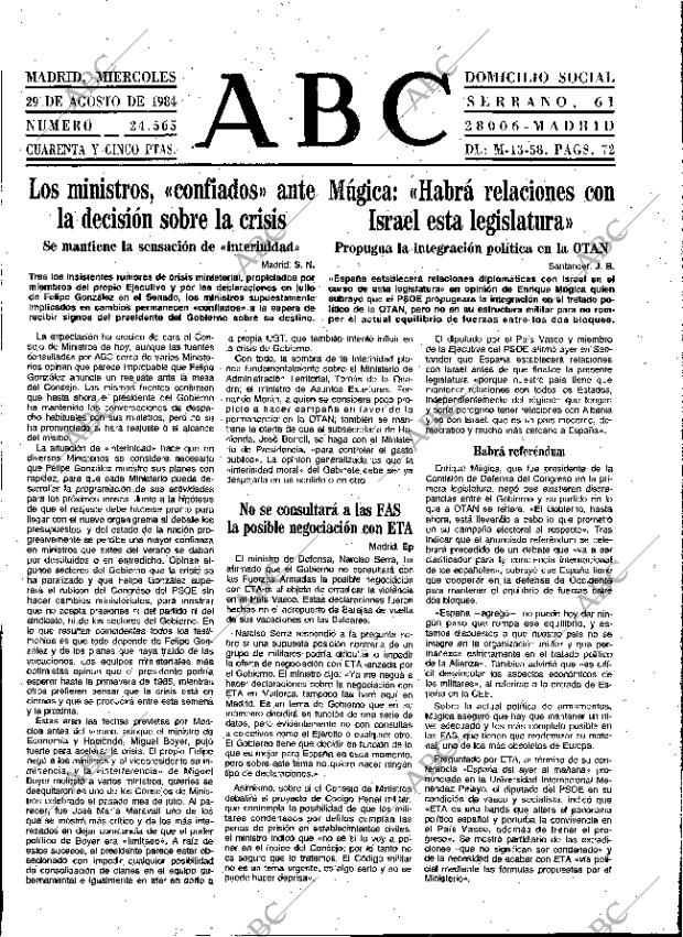 ABC MADRID 29-08-1984 página 9