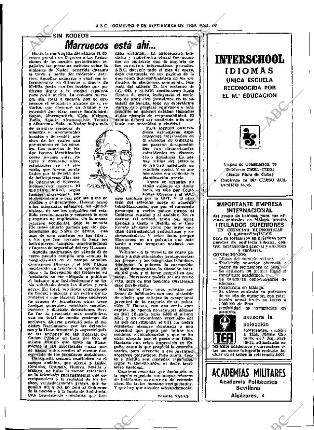 ABC SEVILLA 09-09-1984 página 19