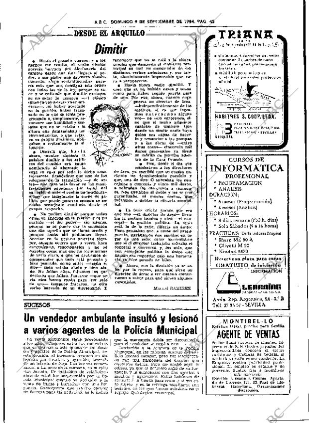 ABC SEVILLA 09-09-1984 página 45