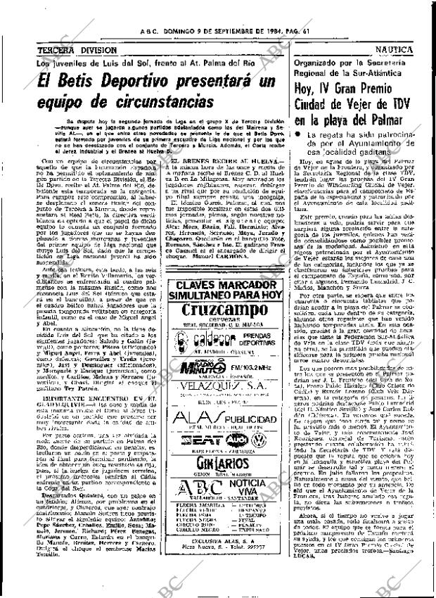 ABC SEVILLA 09-09-1984 página 61