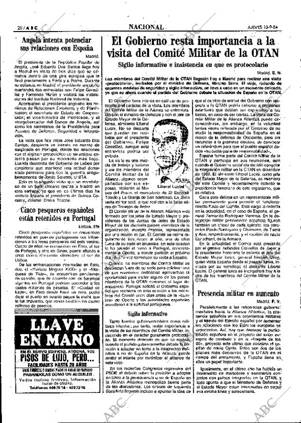 ABC MADRID 13-09-1984 página 20