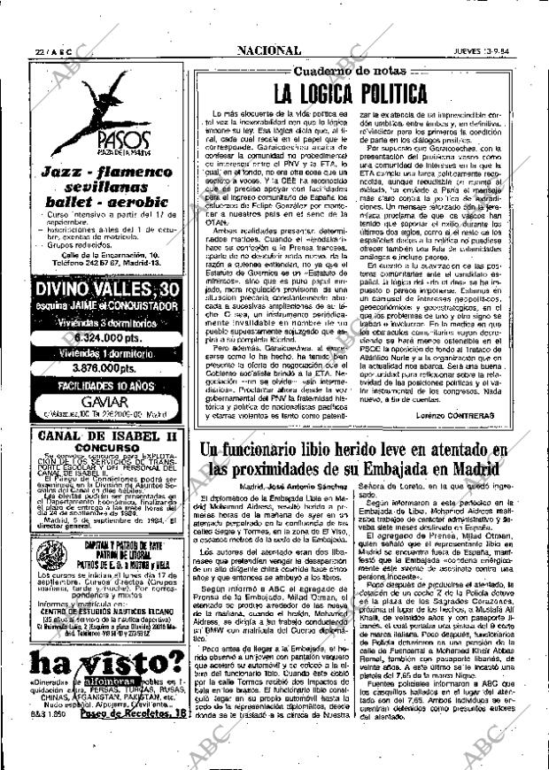 ABC MADRID 13-09-1984 página 22