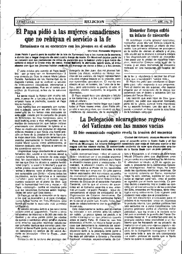 ABC MADRID 13-09-1984 página 39