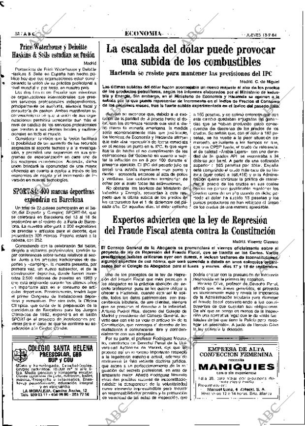 ABC MADRID 13-09-1984 página 52