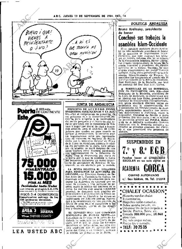 ABC SEVILLA 13-09-1984 página 14