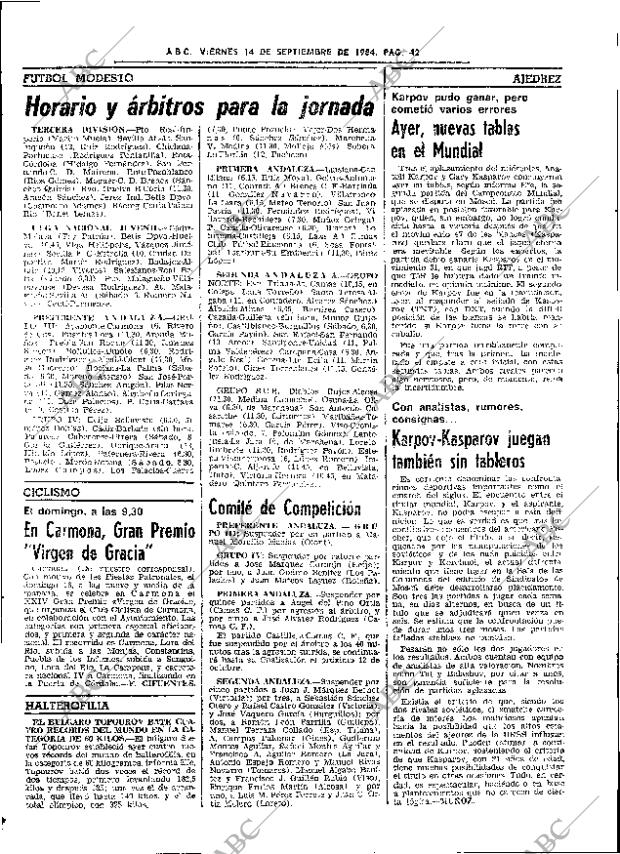 ABC SEVILLA 14-09-1984 página 42