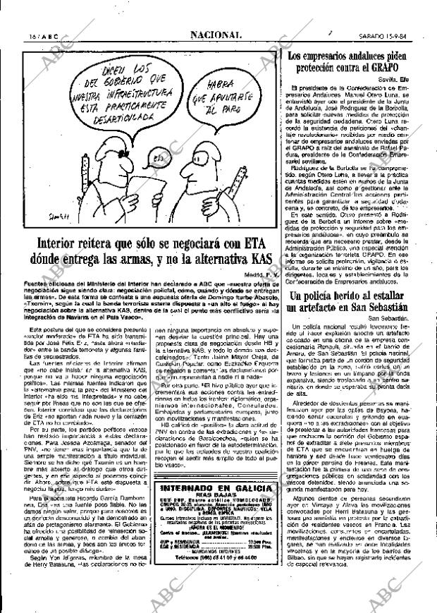 ABC MADRID 15-09-1984 página 16