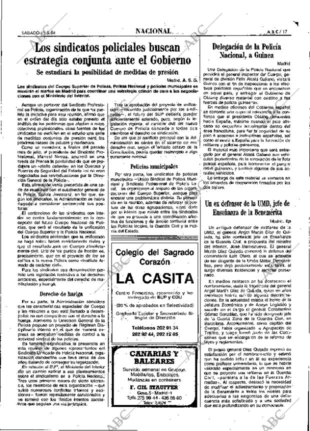 ABC MADRID 15-09-1984 página 17