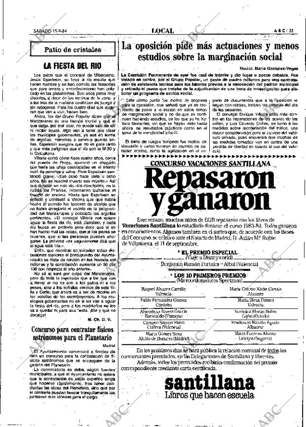 ABC MADRID 15-09-1984 página 33