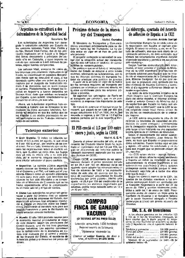 ABC MADRID 15-09-1984 página 56