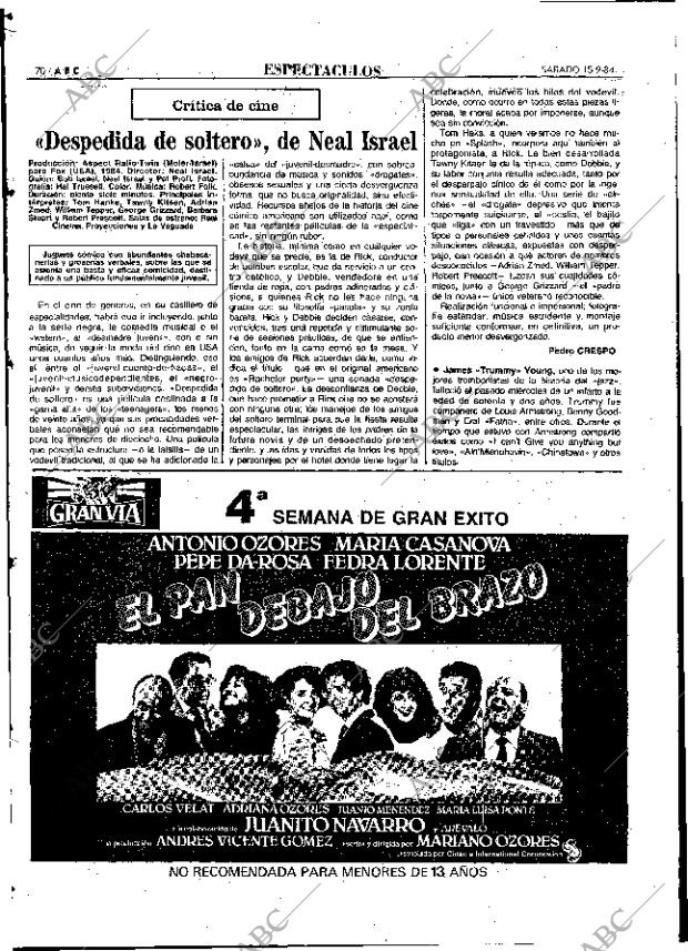 ABC MADRID 15-09-1984 página 70