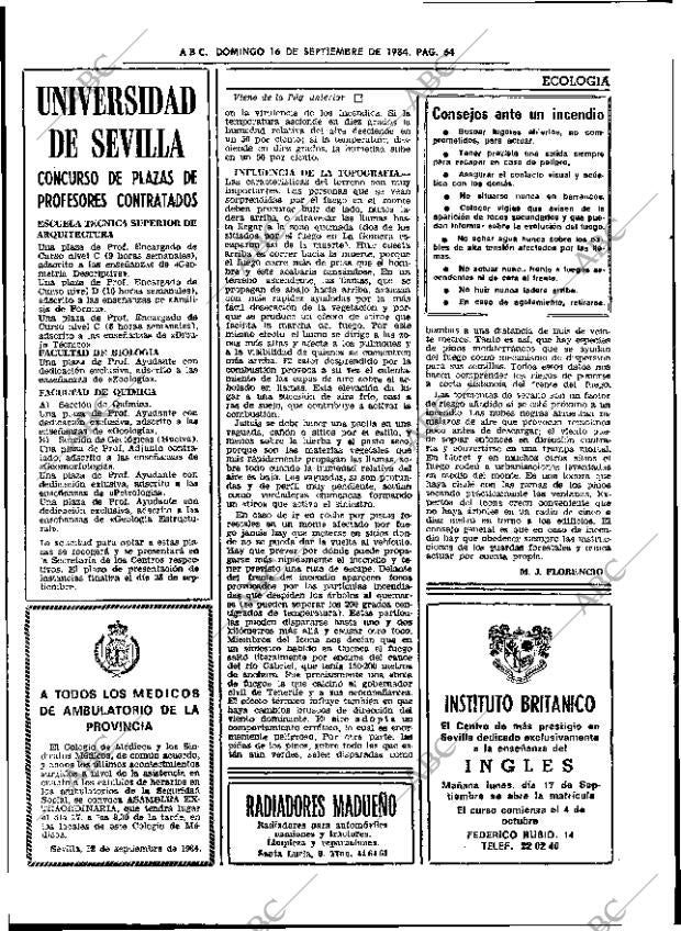 ABC SEVILLA 16-09-1984 página 64