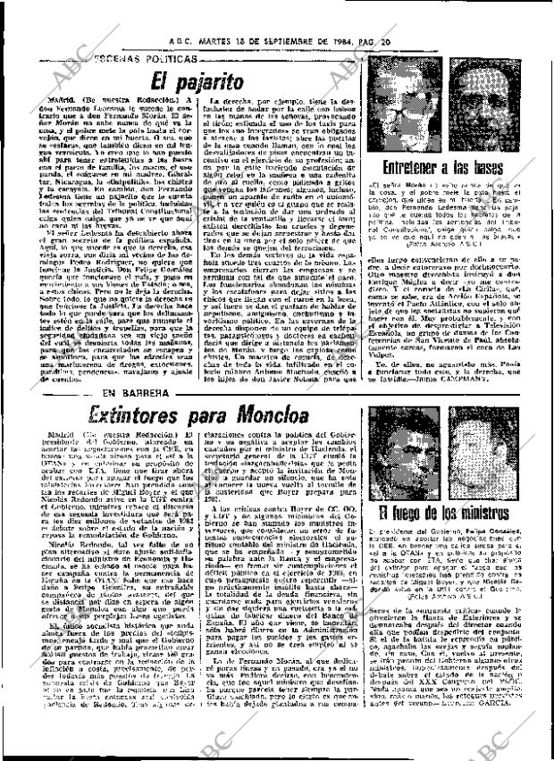 ABC SEVILLA 18-09-1984 página 20