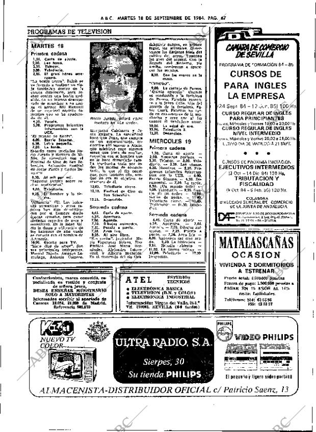 ABC SEVILLA 18-09-1984 página 67