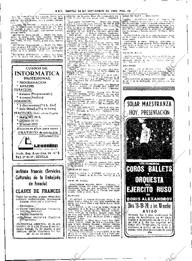 ABC SEVILLA 18-09-1984 página 70