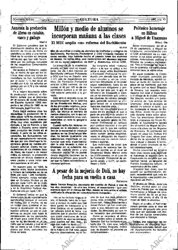 ABC MADRID 23-09-1984 página 43