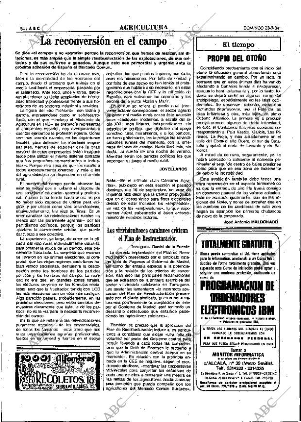 ABC MADRID 23-09-1984 página 54