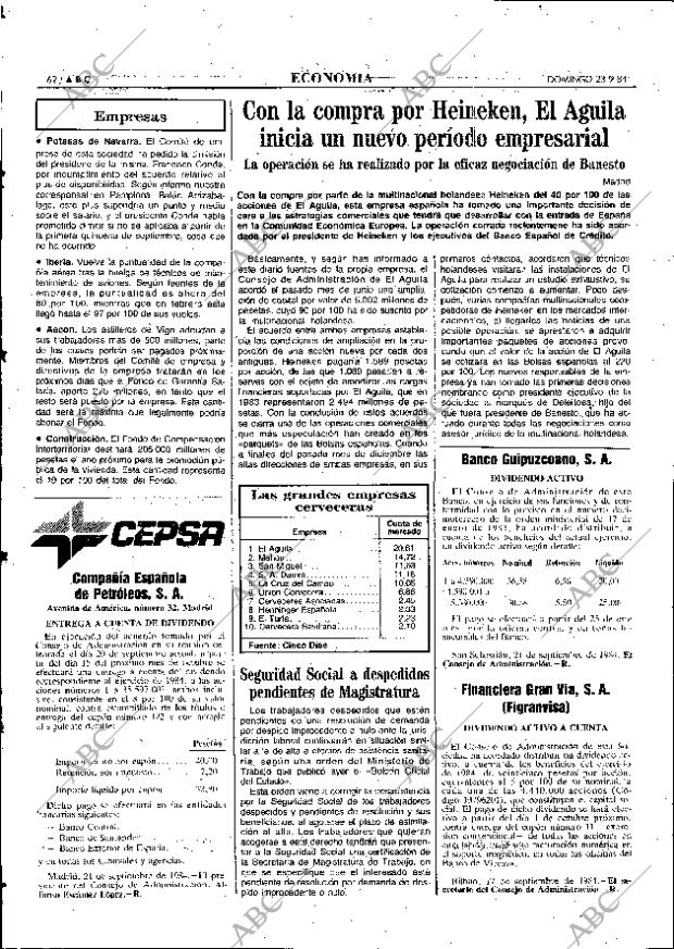 ABC MADRID 23-09-1984 página 62