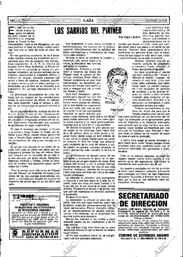 ABC MADRID 23-09-1984 página 70