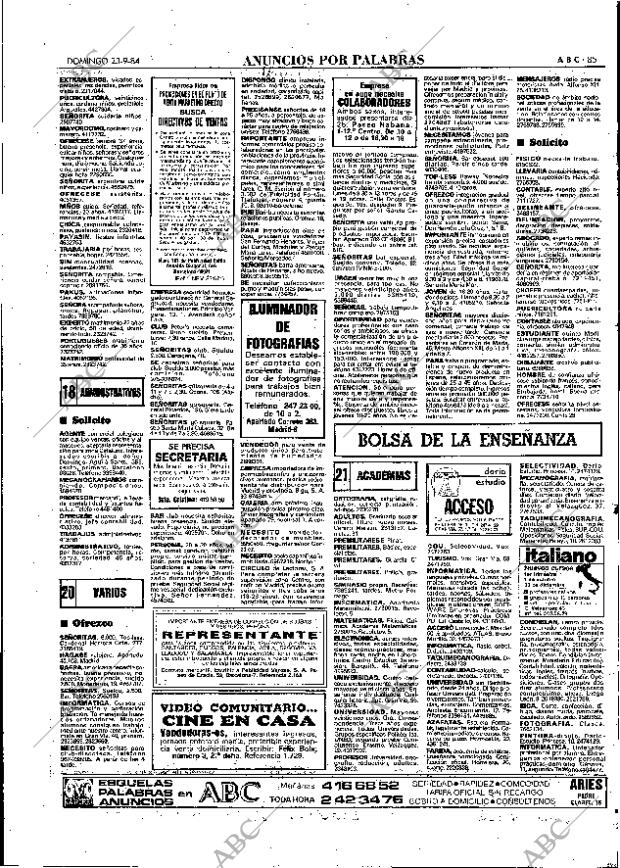 ABC MADRID 23-09-1984 página 85