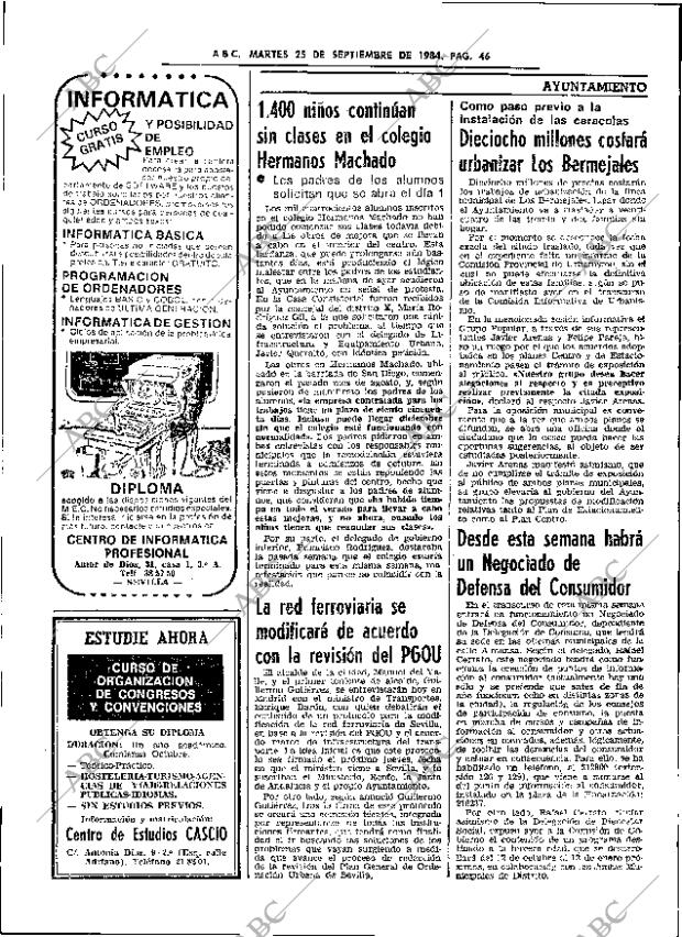 ABC SEVILLA 25-09-1984 página 46