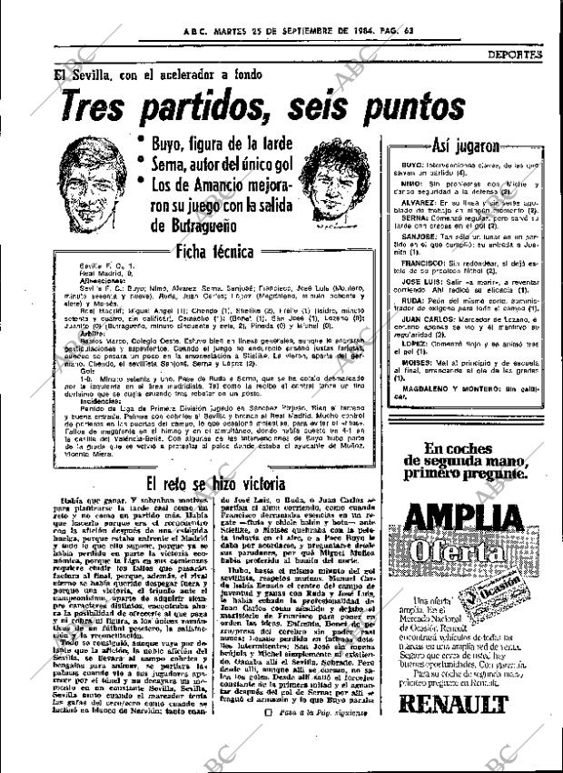 ABC SEVILLA 25-09-1984 página 63