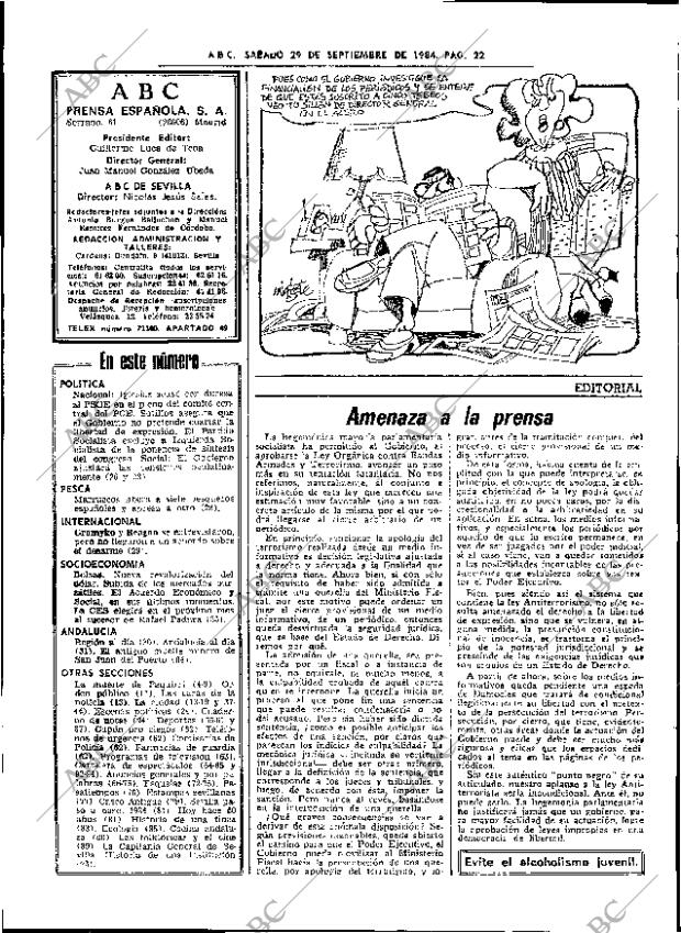ABC SEVILLA 29-09-1984 página 22