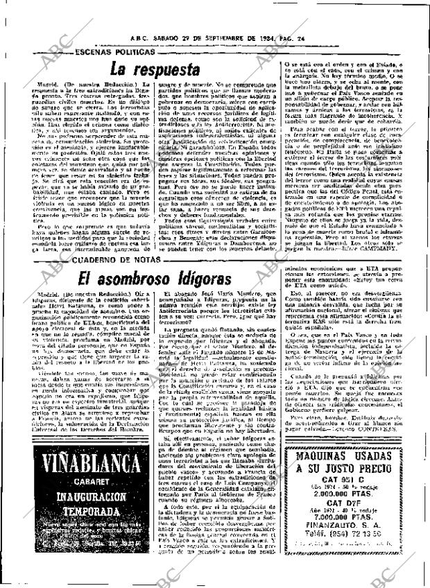 ABC SEVILLA 29-09-1984 página 24