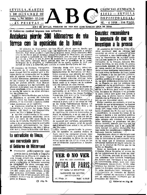 ABC SEVILLA 02-10-1984 página 21