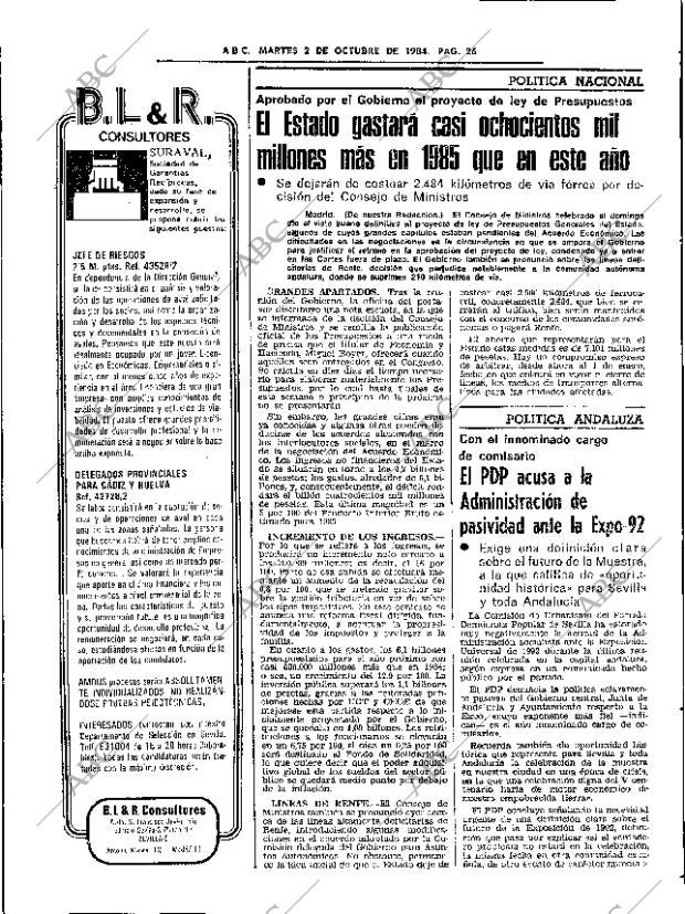 ABC SEVILLA 02-10-1984 página 26