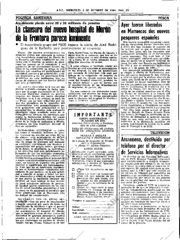ABC SEVILLA 03-10-1984 página 22