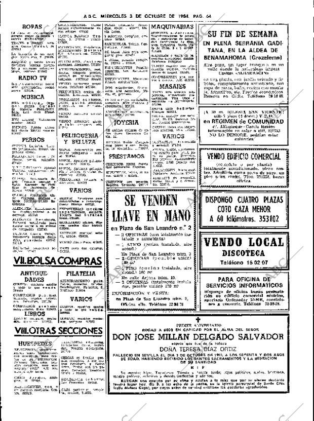 ABC SEVILLA 03-10-1984 página 64